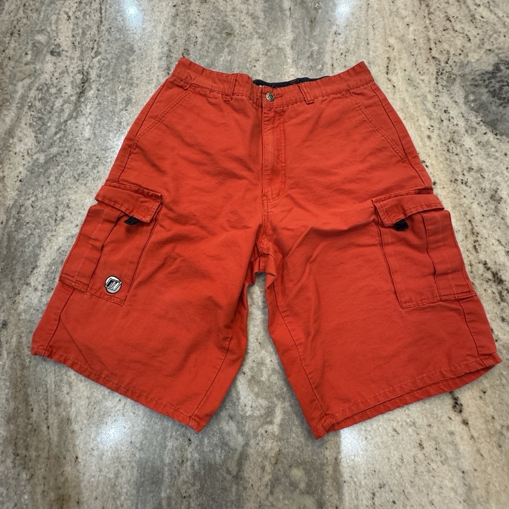 Vintage 90s Machete Baggy Cargo Shorts Orange Men's Size 32 * Skater Y2K